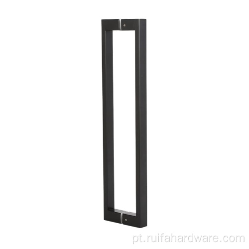 Maçaneta de porta de vidro à prova d'água de aço inoxidável preto